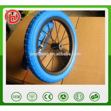 Avoid aeration puncture 12'' PU solid foam wheel , matel rim Children's balanced bike wheel ,baby wheel